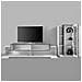 Parete Attrezzata Mirko, Set Salotto Porta Tv, Mobile Soggiorno Multiuso, 100% Made In Italy, Cm 280x45h121, Bianco Lucido E Ardesia - Foto miniatura 4