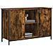 Mobile Tv Rovere Fumo 100x35x65 Cm In Legno Multistrato - Foto miniatura 3