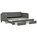 Divano Letto Estraibile Cassetti Grigio Scuro 80x200cm Tessuto - Foto miniatura 1
