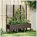 Fioriera Da Giardino Con Traliccio Marrone 120x40x142 Cm In Pp - Foto miniatura 1