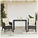 Set da Pranzo da Giardino 3 pz con Cuscini Nero in Polyrattan - Foto miniatura 8