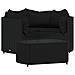 Set Divani da Giardino 4 pz con Cuscini Nero in Polyrattan - Foto miniatura 1