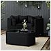 Set Divani da Giardino 4 pz con Cuscini Nero in Polyrattan - Foto miniatura 9