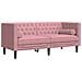 Divano Chesterfield Con Rinforzi 2 Posti Rosa In Velluto - Foto miniatura 2