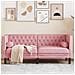 Divano Chesterfield Con Rinforzi 2 Posti Rosa In Velluto - Foto miniatura 1