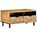 Tavolino Da Salotto Marrone 80x54x40 Cm Legno Massello Di Mango - Foto miniatura 1