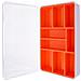 Box Portaminuteria, Plastica Trasparente. 290x185x45mm, 9 Slot, Arancio - Foto miniatura 1