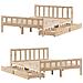 Letto senza Materasso 120x190 cm in Legno Massello di Pino - Foto miniatura 10