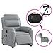 Poltrona Reclinabile Massaggio Elettrica Grigio Chiaro Tessuto - Foto miniatura 6