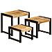 Lusso Casadino -  Tavolini Impilabili 3 Pz In Legno Massello Di Mango - Foto miniatura 1