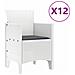 Set da Pranzo da Giardino  13 Pezzi con Cuscini in Polyrattan Bianco, Tavolo da Giardino  Bianco 150x100x73 cm Polyrattan, Sedie da Giardino  con Cuscini 4 pz in Polyrattan Bianco - Foto miniatura 5