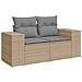 Divano da Giardino con Cuscini a 2 Posti Beige in Polyrattan - Foto miniatura 1