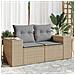 Divano da Giardino con Cuscini a 2 Posti Beige in Polyrattan - Foto miniatura 2