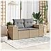 Divano da Giardino con Cuscini a 2 Posti Beige in Polyrattan - Foto miniatura 3