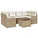 Set di Divani da Giardino  in 7 Pezzi con Cuscini in Polyrattan Beige, Divano da Giardino a Due Posti  con Cuscini in Polyrattan Beige - Foto miniatura 1