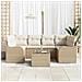 Set di Divani da Giardino  in 7 Pezzi con Cuscini in Polyrattan Beige, Divano da Giardino a Due Posti  con Cuscini in Polyrattan Beige - Foto miniatura 3
