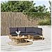 Set Salotto da Giardino 5pz con Cuscini Grigio Scuro Bambù - Foto miniatura 2