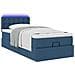 Pouf Letto con Materasso e LED Blu 90x200 cm in Tessuto - Foto miniatura 6