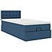 Pouf Letto con Materasso e LED Blu 90x200 cm in Tessuto - Foto miniatura 7