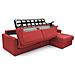 Chris Divano Letto Angolare Con Penisola In Simil Cotone T13 Rosso - Foto miniatura 5