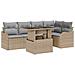 Set Divano da Giardino 6 pcs Beige 100 x 55 x 73 cm Poly Rattan - Foto miniatura 1