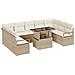 Set Divano da Giardino 10 pcs Beige Poly Rattan - Foto miniatura 1