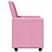 Sedie da Pranzo con Ruote 2 pcs Rosa 57 x 66 x 94 cm Tessuto - Foto miniatura 5