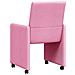 Sedie da Pranzo con Ruote 2 pcs Rosa 57 x 66 x 94 cm Tessuto - Foto miniatura 6