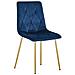 Sedia TYRA in velluto blu navy con gambe dorate x2 - Foto miniatura 2