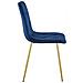 Sedia TYRA in velluto blu navy con gambe dorate x2 - Foto miniatura 7