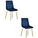 Sedia TYRA in velluto blu navy con gambe dorate x2 - Foto miniatura 1