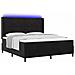 Letto a molle con materasso con led Nero 180 x 200 cm Velluto - Foto miniatura 1