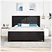 Letto a molle con materasso con led Nero 180 x 200 cm Velluto - Foto miniatura 4