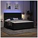 Letto a molle con materasso con led Nero 180 x 200 cm Velluto - Foto miniatura 5