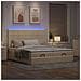 Struttura Letto Pouf con Materassi Crema 180x200 cm in Tessuto - Foto miniatura 3