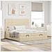 Struttura Letto Pouf con Materassi Crema 180x200 cm in Tessuto - Foto miniatura 4