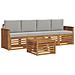 Set divani con cuscino 5 pcs Grigio Naturale e Chiaro - Foto miniatura 1