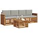Set divani con cuscino 5 pcs Grigio Naturale e Chiaro - Foto miniatura 3