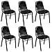 Set 6 Sedie Sala Da Pranzo 49x52x88 Cm In Vera Pelle Nero - Foto miniatura 1