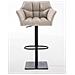 Sgabello Alto Bar Damaso I Sgabello Design Cucina Trapuntato in Tessuto con Braccioli E Schienale Imbottiti l Sedia Sgabello Bar Pub con Poggiapiedi Avorio Nero - Foto miniatura 2