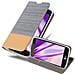 Custodia Compatibile Con Lg K8 2016 In Grigio Chiaro Marrone - Coperchio Protettiva Con Chiusura Magnetica, Funzione Stand E Tasca Per Le Carte - Foto miniatura 2