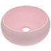 Lavandino Lusso Rotondo Rosa Opaco 40x15 cm in Ceramica - Foto miniatura 1