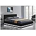 Newyork Struttura Letto In Similpelle Nera Con Contenitore E Led 160x200 Cm - Foto miniatura 3