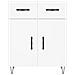 Credenza Bianca 69,5x34x180 Cm In Legno Multistrato - Foto miniatura 11