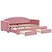 Divano Letto Estraibile Con Cassetti Rosa 80x200 Cm Velluto - Foto miniatura 1