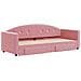 Divano Letto Estraibile Con Cassetti Rosa 80x200 Cm Velluto - Foto miniatura 2