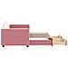 Divano Letto Estraibile Con Cassetti Rosa 80x200 Cm Velluto - Foto miniatura 3