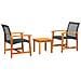 Set Da Bistrot 3 Pz Nero In Polyrattan E Legno Di Acacia - Foto miniatura 1