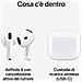 AirPods 4 con Cancellazione Attiva del Rumore - Auricolari Wireless con Chip H2, Audio Adattivo e Custodia USB-C - Bianco - Foto miniatura 6