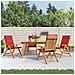 Sedie da Giardino Reclinabili con Cuscini 4 pz in Legno di Teak - Foto miniatura 5